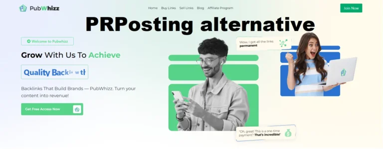 PRPosting vs PubWhizz comparison table showing key differences